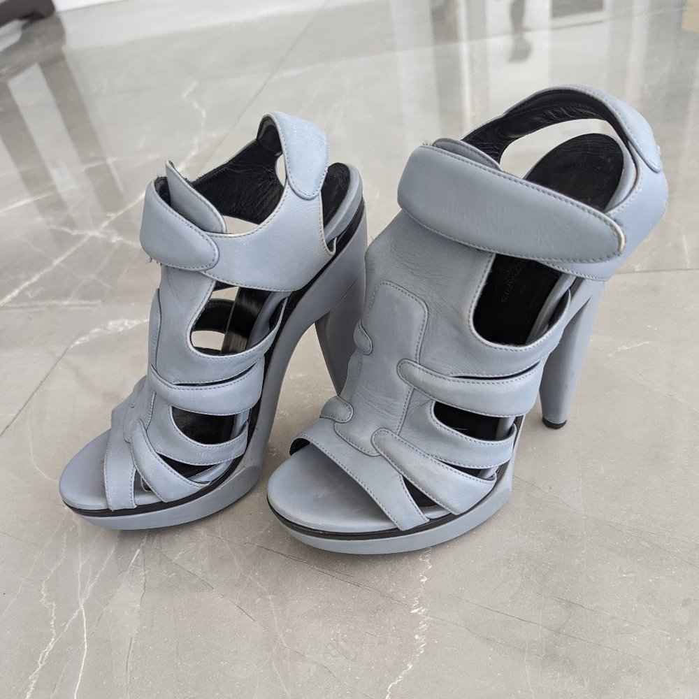 Balenciaga Light Blue Gladiator Heel Sandals Made in Italy - size 38